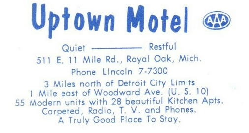 Uptown Motel - OLD POST CARD